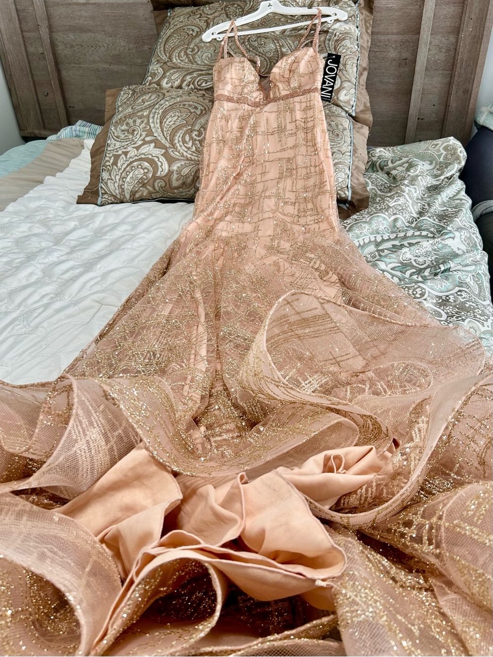 Jovani champagne/blush Sequin gown size 0